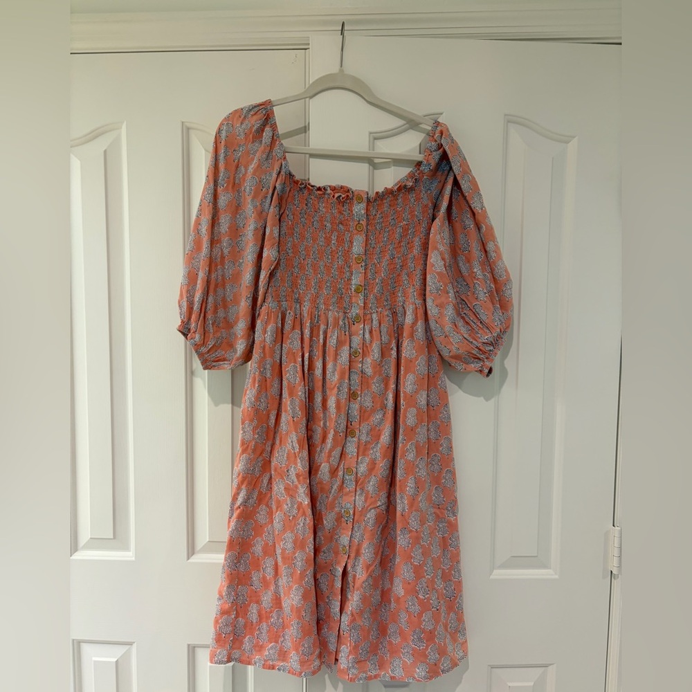 Emerson Fry Coral Floral Long Sleeve Dress